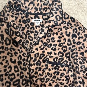 DKNY Animal Print Button-Up Top